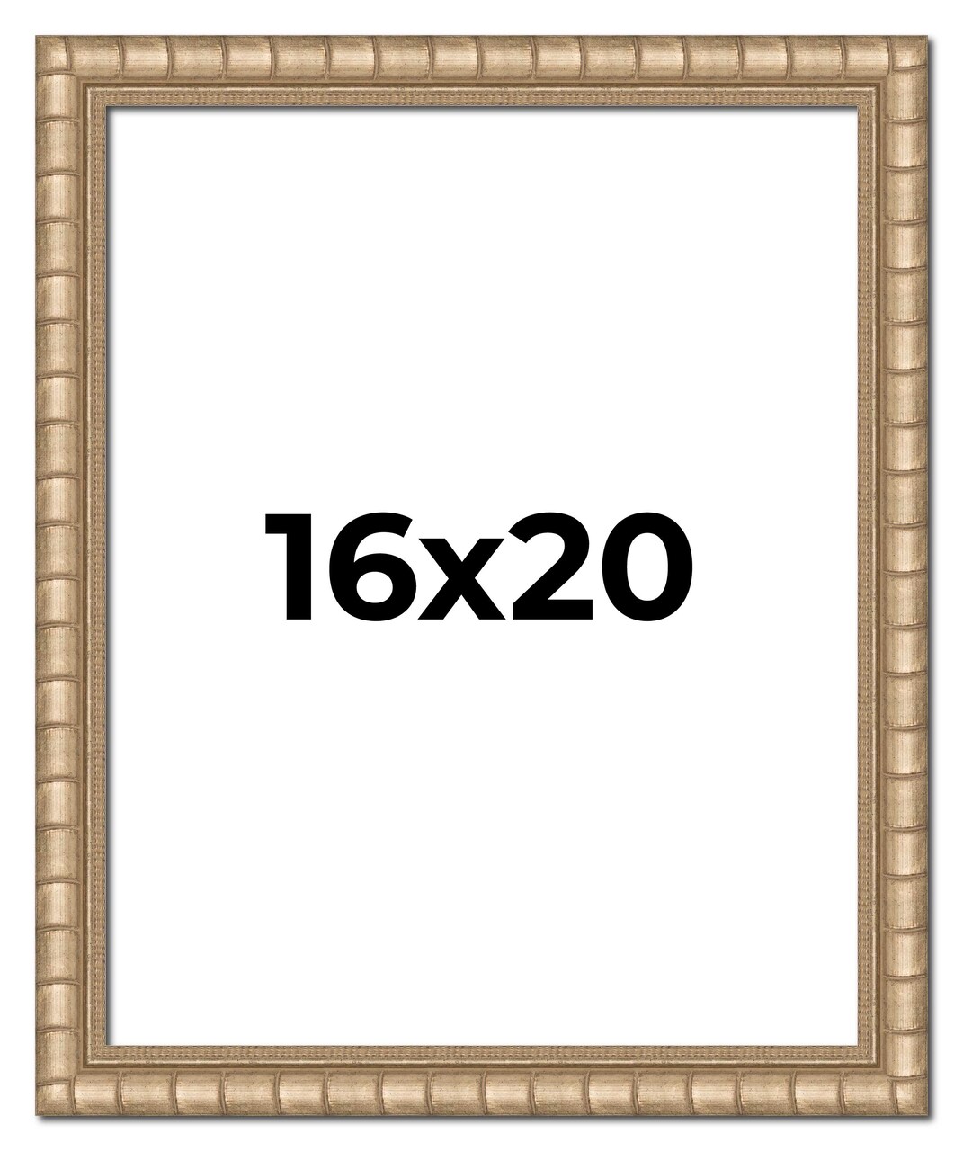 16x20 Modern Bamboo Picture Frame with UV-Resistant Acrylic & Acid Free Backing, Available in 5 Finishes - Gold, Silver, Brown, Black, and Natural